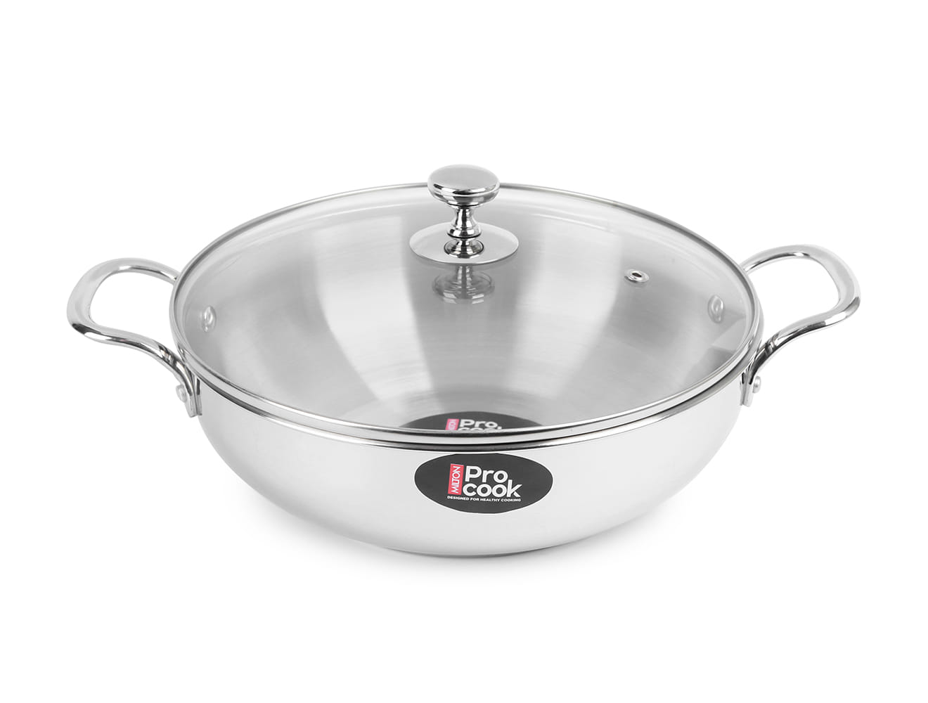 Buy Stainless Steel Kadhai With Glass Lid - Milton ProCook