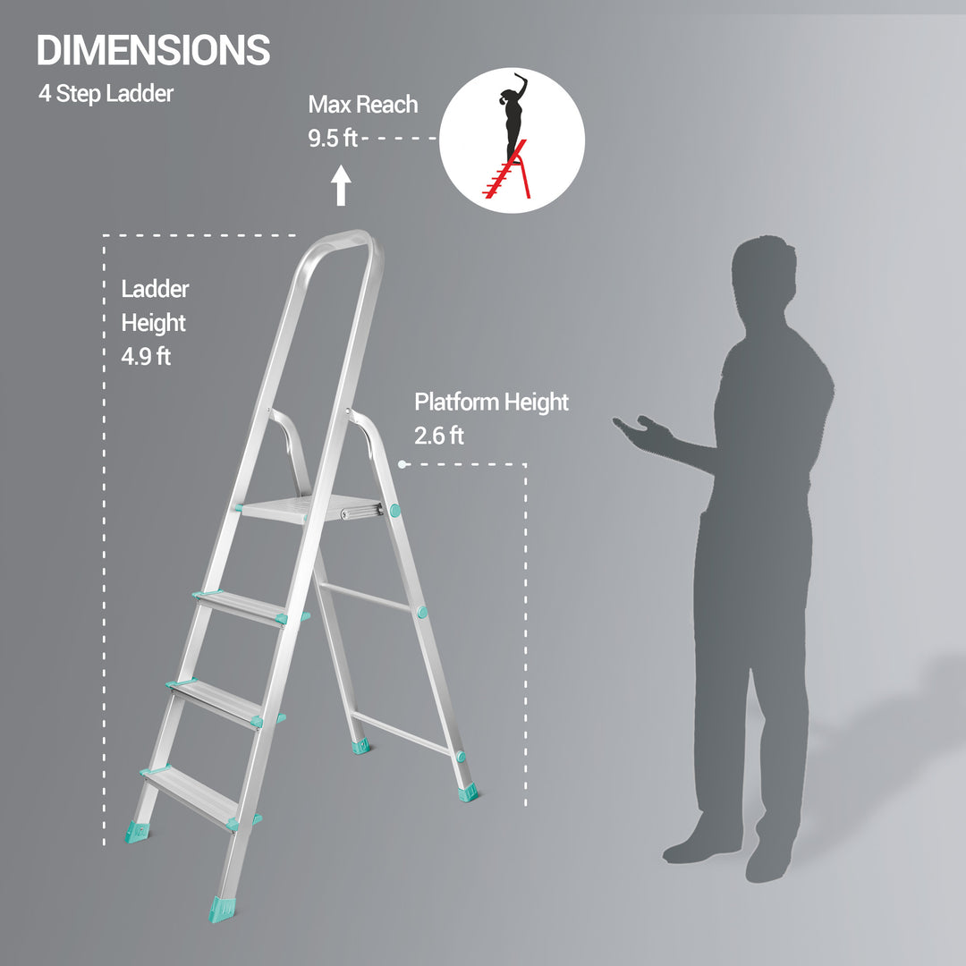 Foldable Aluminum Ladder Size