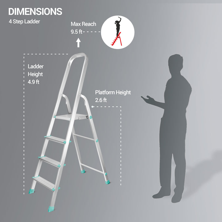 Foldable Aluminum Ladder Size