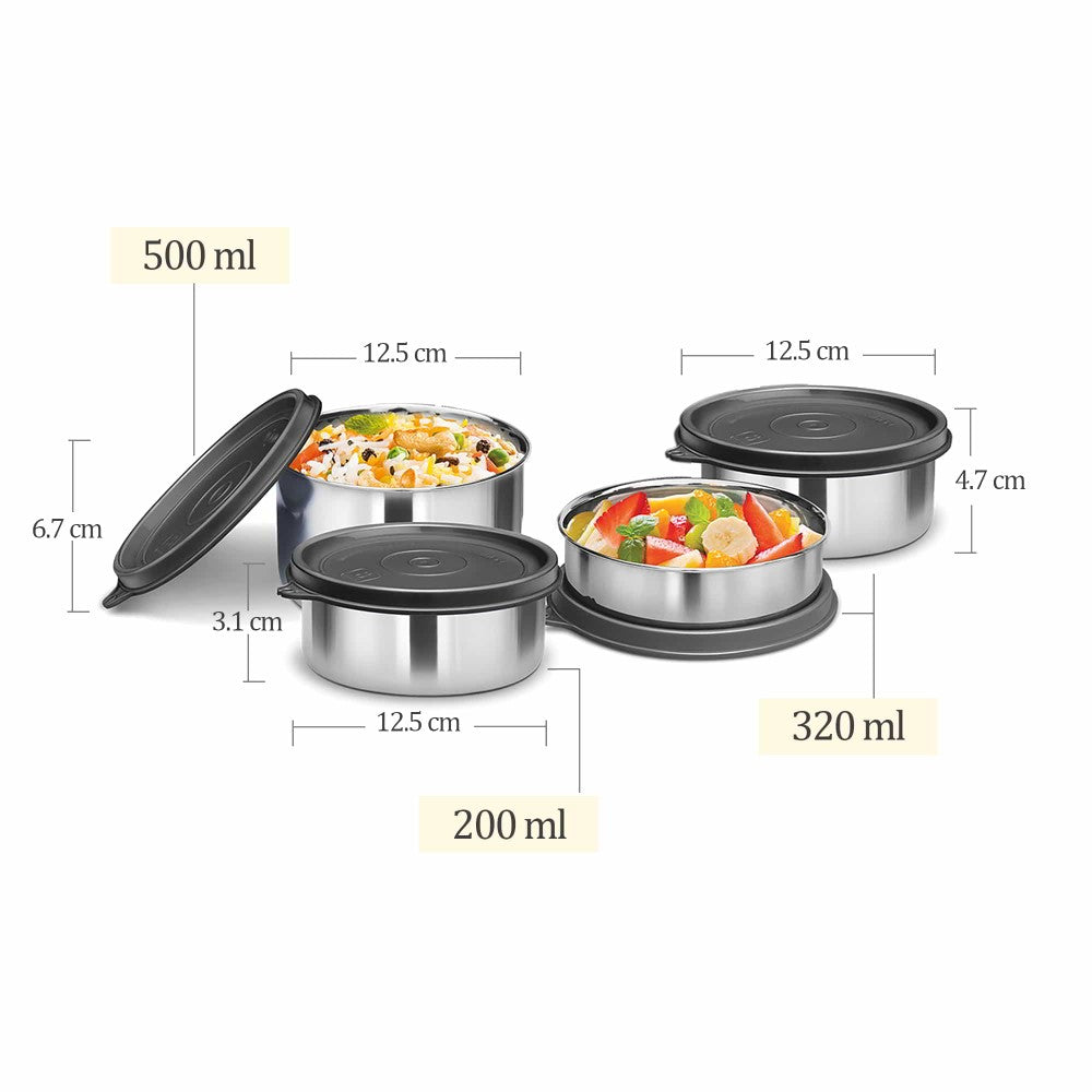 Buy Tasty Lunch, Steel Softline Tiffin Box Online - Milton