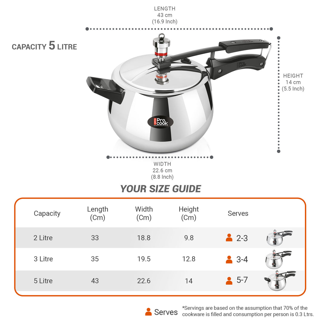 Pressure Cooker Inner Lid Curve Triply (Milton Procook)